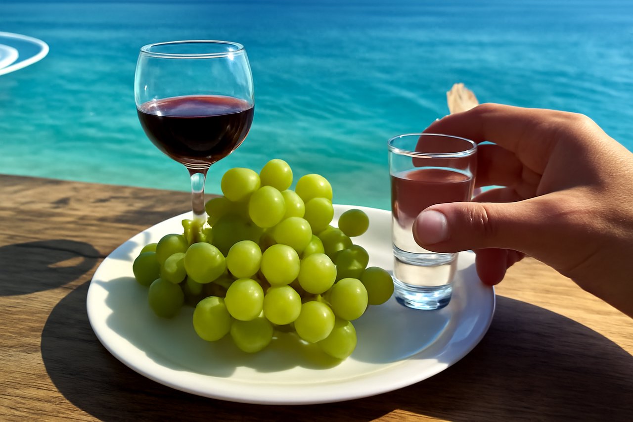 Albanian raki, a grape or fruit brandy