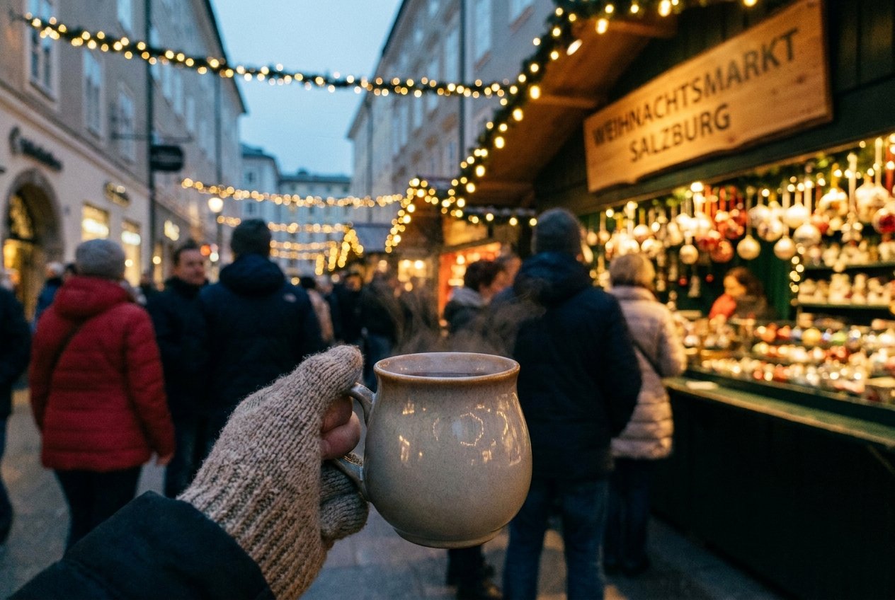 A craft stall at an Austrian Christmas market