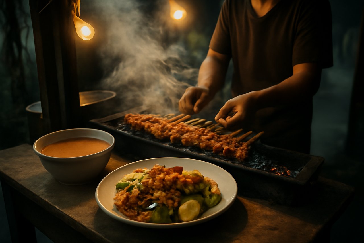 Balinese satay and gado-gado